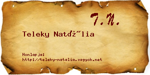 Teleky Natália névjegykártya